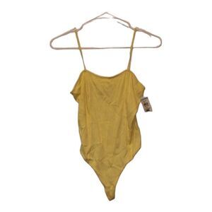 NEW Open Edit Yellow Strappy One Piece Swimsuits Women's Size S